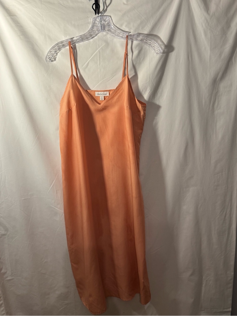 Prologue Prairie Peach Satin Maxi Slip Dress V Neck Size S